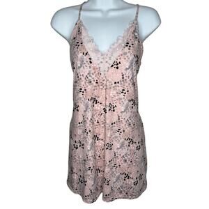 Jessica Simpson Chemise M Sleepwear Lounge Pink Lace Adjustable Straps